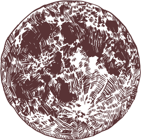 Gravure Lune Marron